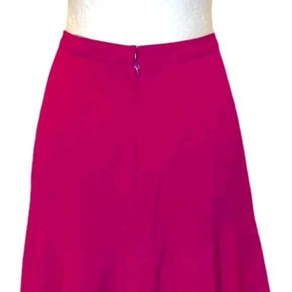 Misha Nonoo Fuchsia Pink Wool Crepe Flounce Ruffle A-Line Skirt - 2 - Picture 7 of 11